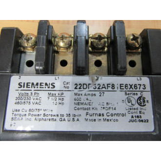 Siemens 22DP32AF81E6X673 Starter - New No Box
