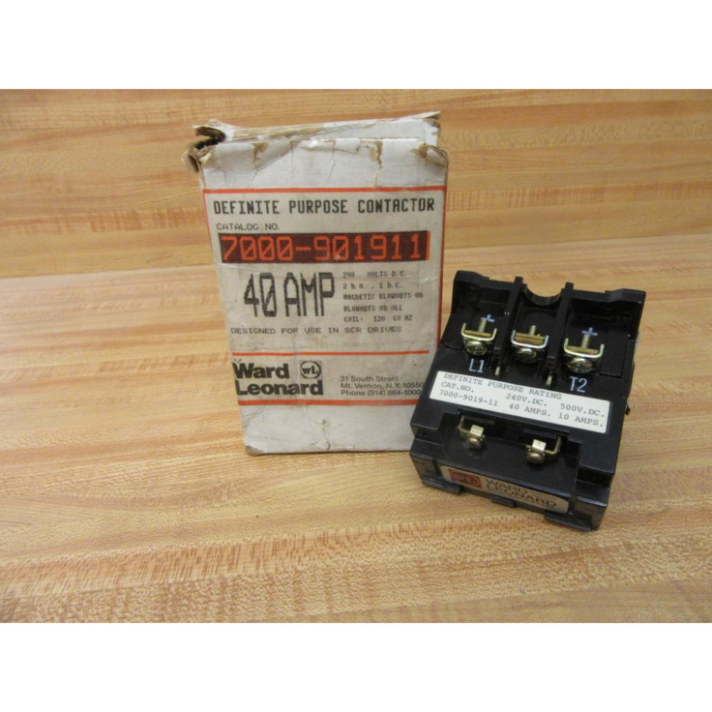 Ward Leonard 7000-9019-11 Contactor 7000901911