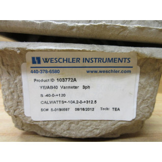 Weschler Instruments YEAB40 Yokogawa Varmeter 103772A