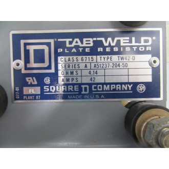 Square D 6715-TW42-D Plate Resistor A51237-204-50