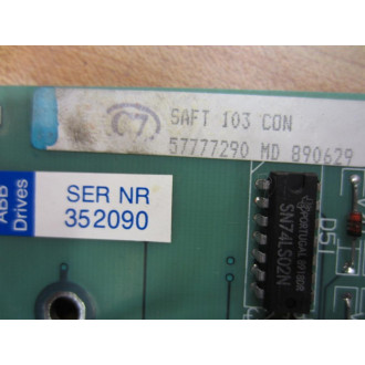ABB 57777290 Control Board SAFT 103 CON WPlugs & Ribbon Cable Bd. - Used