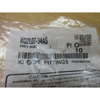SMC KQ2L07-34AS Male Elbow Fitting KQ2L0734AS (Pack of 10)