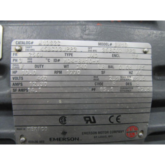 Emerson A10S2C Motor 1770 RPM 10HP Fr. 256U Model BH10 3 Phase - New No Box