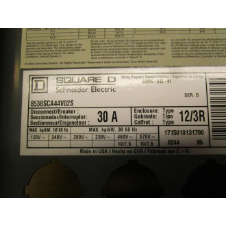 Square D 8538SCA44V02S Starter Motor Control - New No Box