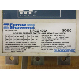 Ferraz Shawmut SC400 Switch York PN 24-34976-001 - Used