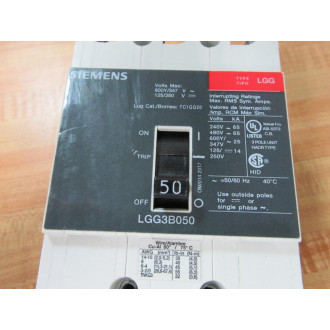 Siemens LGG3B050 50A Circuit Breaker LGG3B050L WO Lugs - New No Box