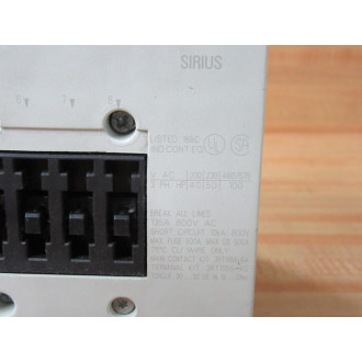 Siemens 3RT1056-6AF36-0UA0 Contactor WO Terminal Shroud - Used