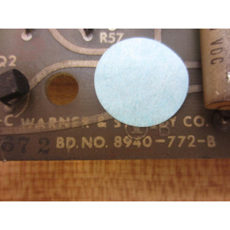 Warner & Swasey 8940-772-B Servo Preamp Board 8940772B - Used