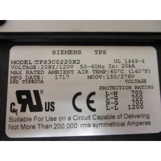 Siemens TPS3C0220X2 Part SPD Type 2CA - Used