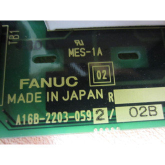Fanuc A16B-2203-0592 Board A16B-2203-059202B - Used