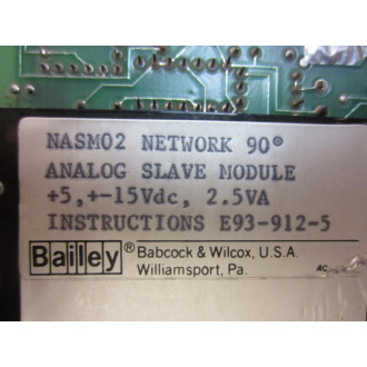 ABB Bailey NASM02 Module 6634743E1 6634744A1 - Used