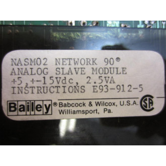 ABB Bailey NASM02 Module 6634744KI 6634743JI - Used