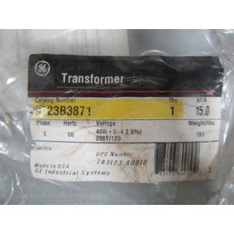 Square D 9T23B3871 Transformer 15KVA 480 208Y120