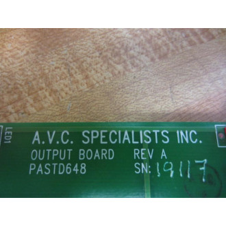 AVC Specialists PASTD648 Output Board - Used