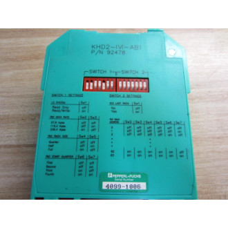 Pepperl + Fuchs KHD2-IVI-AB1 IO Module 92478 Missing Face Plate - Used