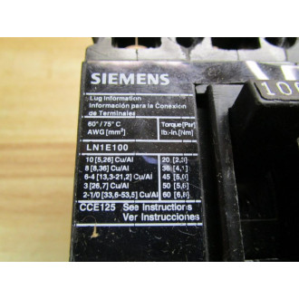 Siemens HED43M100 Circuit Breaker HED43M100L - Used