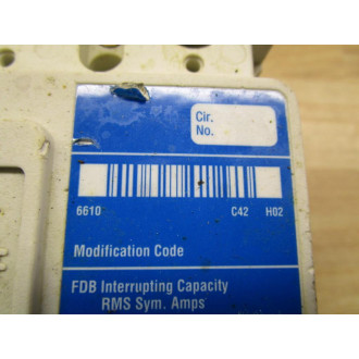 Cutler Hammer FDB3040LD08 Eaton Circuit Breaker - Used