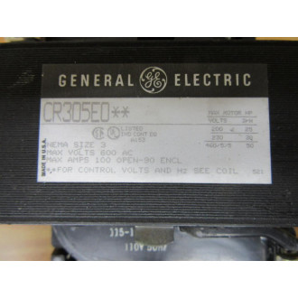 General Electric CR305E0 Contactor - Used