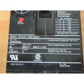 Siemens ED63A040 ITE Circuit Breaker ED63A040L - New No Box