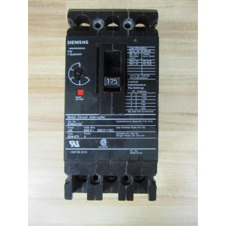 Siemens ED63A125 125A Circuit Breaker ED63A125L Cracked Housing - Used