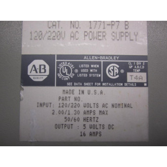 Allen Bradley 1771-P7 Power Supply 1771P7 Series B - Used