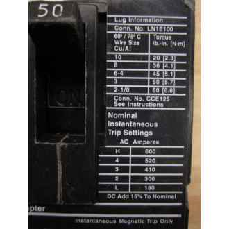 Siemens ED63A050 Circuit Breaker ED63A050L - Used
