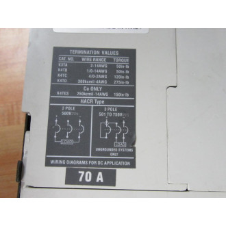 ABB SACES3 70A Circuit Breaker  S3N - New No Box