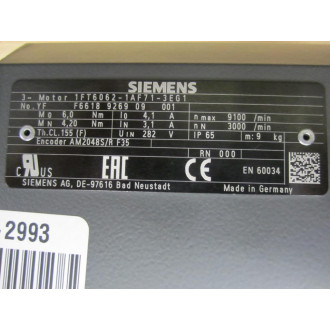 Siemens 1FT6062-1AF71-3EG1 Servo Motor 1FT60621AF713EG1 - New No Box