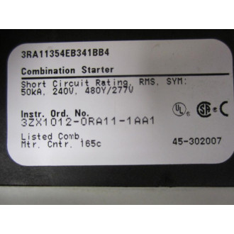 Siemens 3RA11354EB341BB4 Combination Starter 3RV1031-4EA10 - New No Box