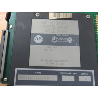 Allen Bradley 1771-IJ Encoder Counter Module 1771-1J wo Back Cover Ser. A Firmware Rev. L - Used
