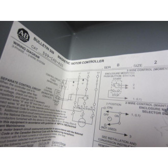Allen Bradley 509-CAD-A2G Cabinet Only 509CADAG - New No Box