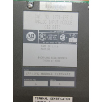 Allen Bradley 1771-IFE Module Ser. A, FW Rev. L - New No Box