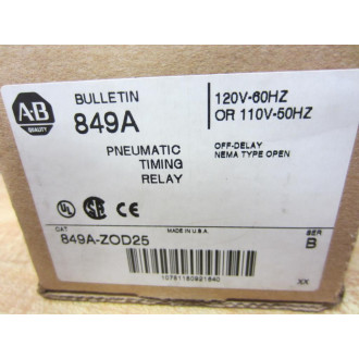 Allen Bradley 849A-ZOD25 Timing Relay 849A-Z0D25