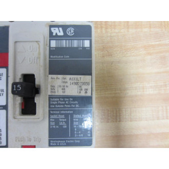 Westinghouse HMCP015E0CA04 Circuit Breaker 15 Amps - Used