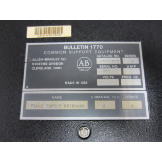 Allen Bradley 1770-FCC Keyboard 1770FCC Series A - Used