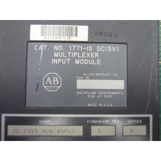 Allen Bradley 1771-IS Input Module 1771-1S FWRev A  Series A - Used