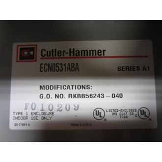 Cutler Hammer ECN0531ABA Eaton Enclosure RKBB56243-040 Enclosure Only - New No Box