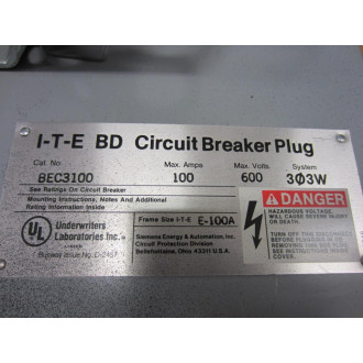 Siemens BEC3100 Circuit Breaker Plug - Used