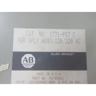 Allen Bradley 1771-PS7 Power Supply Module 1771PS7 WChassis 1771-A1B - Used