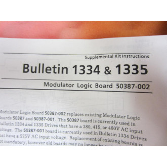 Allen Bradley 50387-002 Modulator Logic 50387002