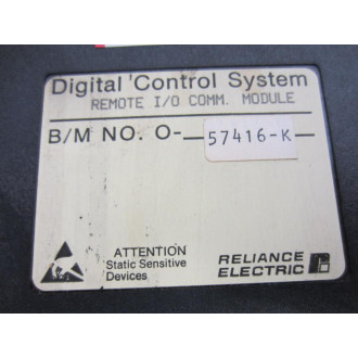 Reliance Electric 0-57416-K 57416 IO Module O-57416-K Missing Mounting Clip - Used