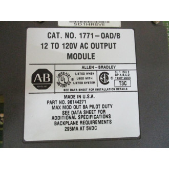 Allen Bradley 1771-OAD Module 1771OAD Ser.B,96144271 - Used