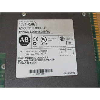 Allen Bradley 1771-OAD Module 1771OAD Ser.C,96234273 - Used