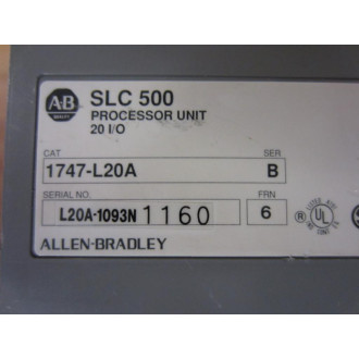 Allen Bradley 1747-L20A SLC 500 Processor Unit Series B - Used
