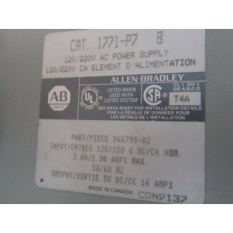 Allen Bradley 1771-A4B 16 Slot IO Chassis 1771A4B w 1771-P7 B - Used