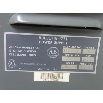 Allen Bradley 1771-A4B 16 Slot IO Chassis 1771A4B w 1771-P2 - Used