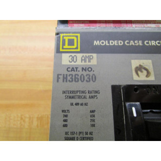 Square D FH36030 Circuit Breaker - Used