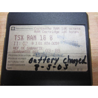 Schneider TSX RAM 16 8 Telemecanique Ram 16K Bytes TSXRAM168 - Used