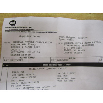 General Electric 531X133PRUABG1 Interface Card - Refurbished