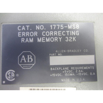 Allen Bradley 1775-MS8 Memory Module 1775MS8 97642701 - Used